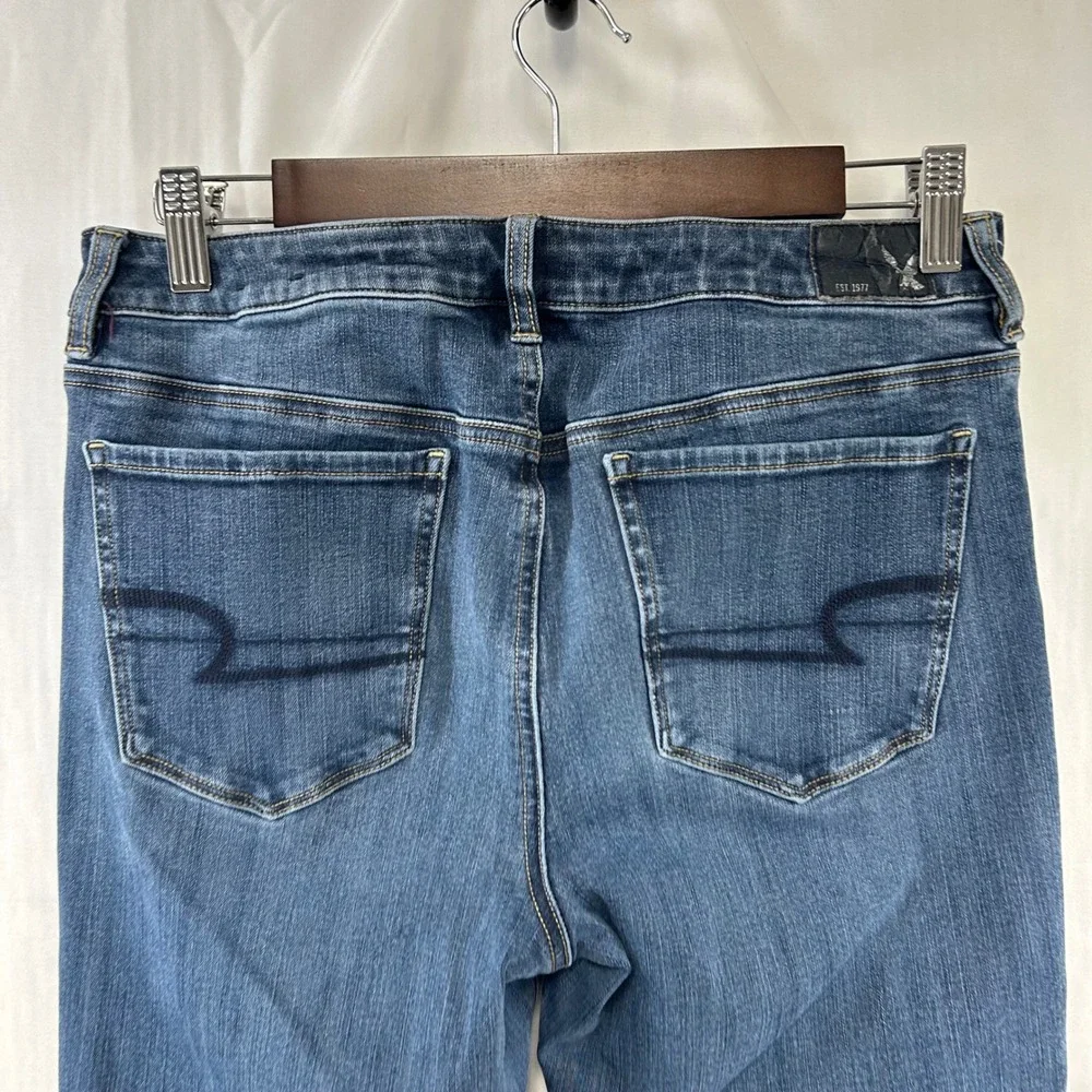 American Eagle Jegging Womens 12 Blue High Rise 360 Super Stretch Skinny Pants